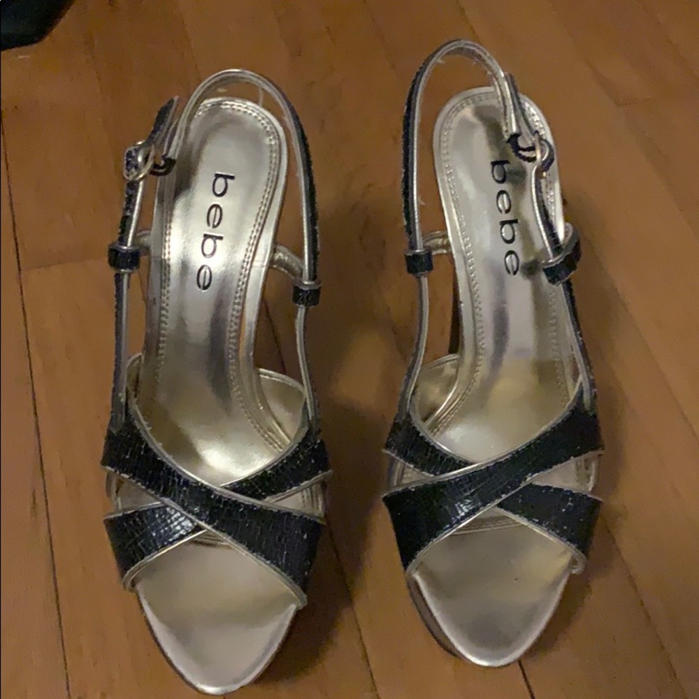 Bebe open toes strap heeled sandals